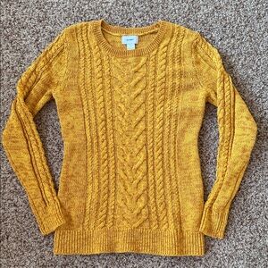 Old Navy Women's Mustard Cable Knit Sweater